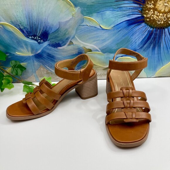 Vionic Maisy Block Heel Strappy Sandals in Tan Size 6 - Picture 7 of 16